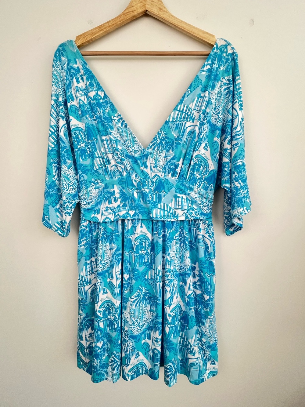 Lilly Pulitzer Parigi Skort Romper Amalfi Blue Sunny State of Mind, medium.